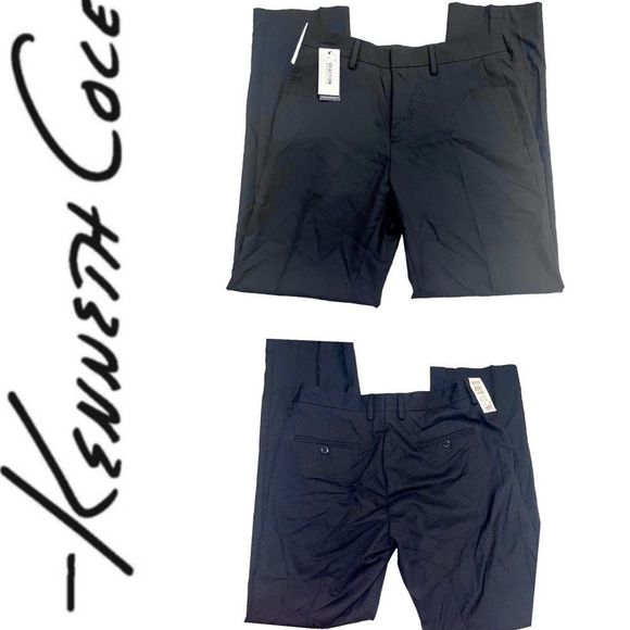 New Kenneth Cole Reaction Stretch Modern Fit Dress Pants Black 31 x 32 - Picture 4 of 15